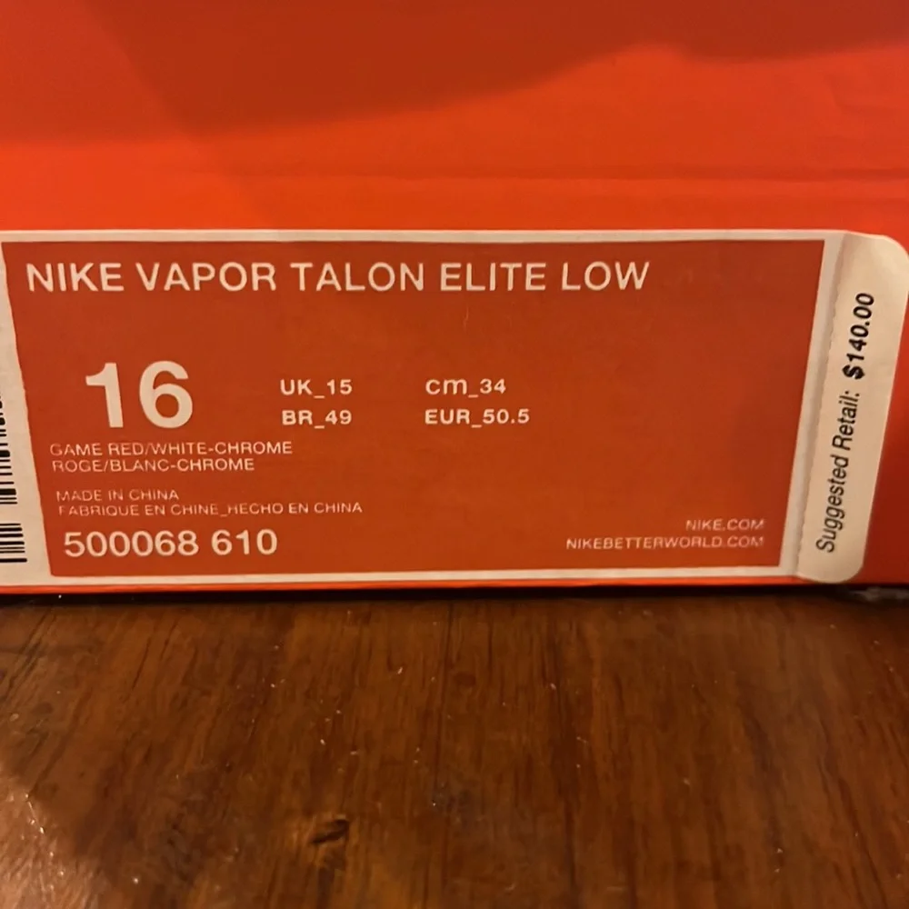 Nike Vapor Talon Elite Low TD Football Cleats Shoes 500068 610 red Men’s Size 16
